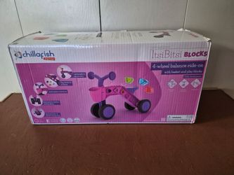 Chillafish ItsiBitsi Blocks 4 Wheel Balance Ride-On With Basket And Play Blocks