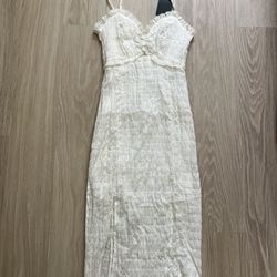 Vix White Cotton Summer Beach Dress Size S