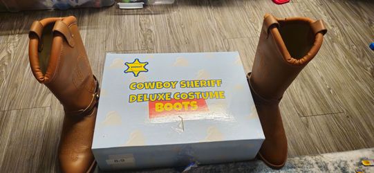 Cowboy Sheriff Deluxe Costume Boots Size 8-9