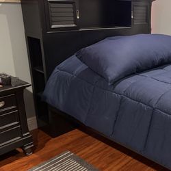 Full Size Bed Frame With Bookcase On Side