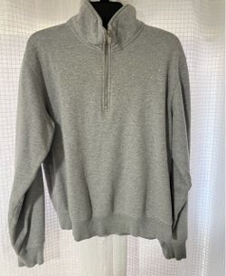 Gray Quarter-Zip Pullover Sweatshirt
