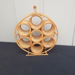 Vintage Wicker Wine rack 