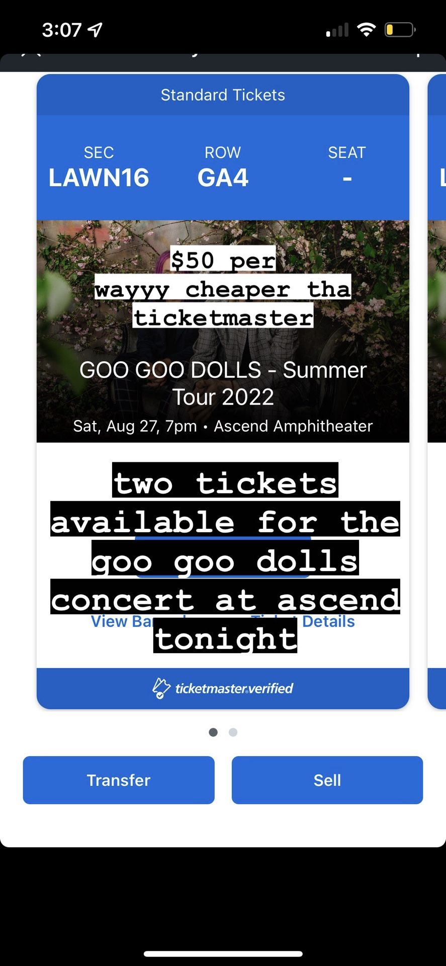 Goo Goo Dolls Concert Tonight!