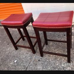 LEATHER STATIONARY BAR STOOLS
