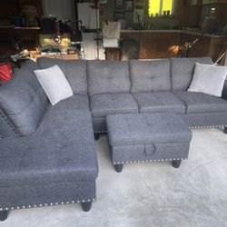 Sectional couch with ottoman pick up only 