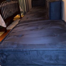 New Blue Velvet Chaise Sectional By Pottery Barn