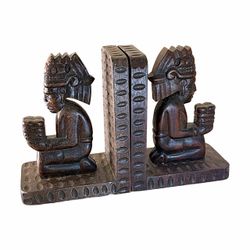 Hand Carved Aztec Bookends