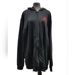 Jordan Black and Red Men's XXLT Zip-Up Jacket