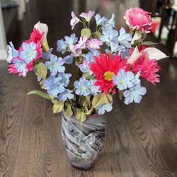 Faux Flowers with Vase