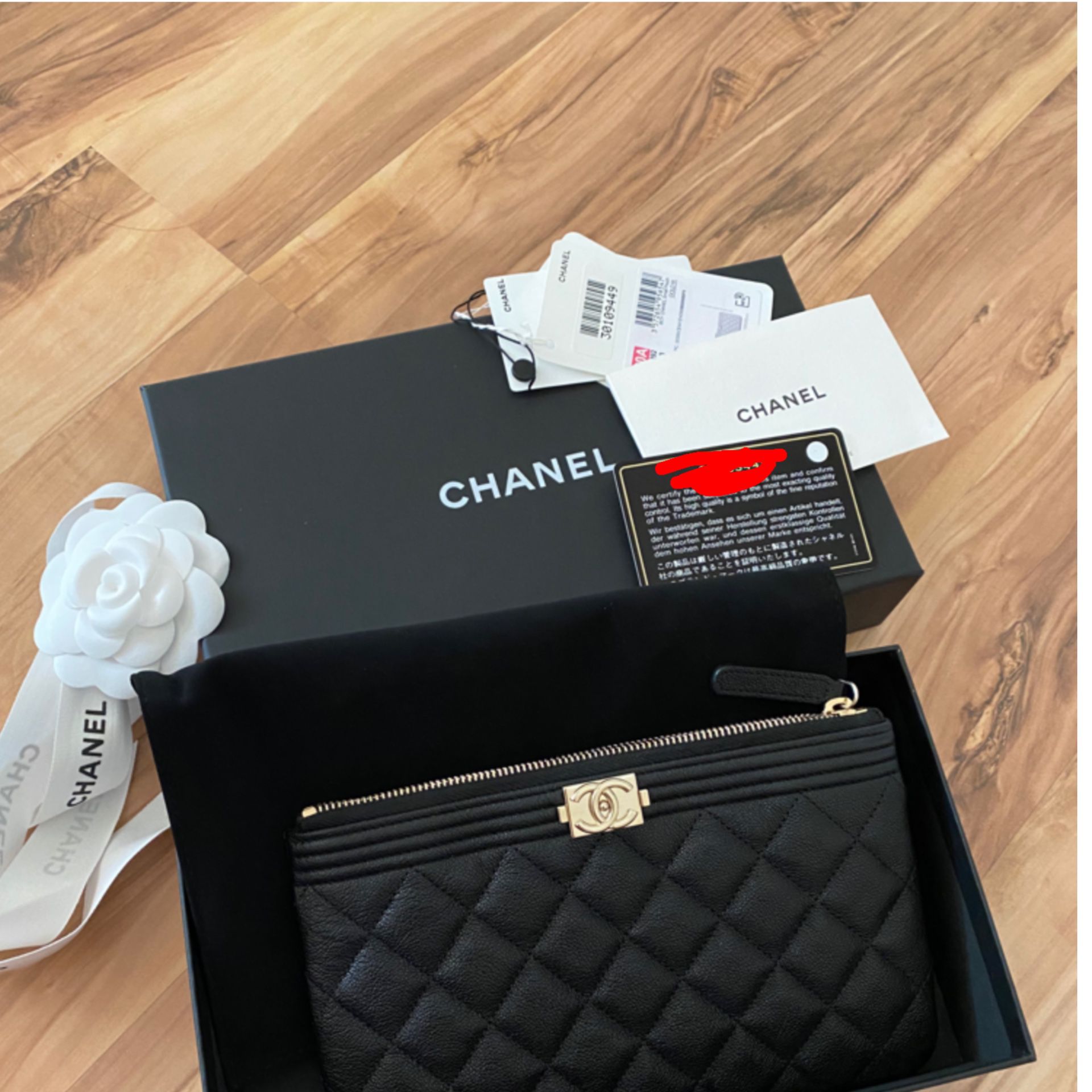 Chanel clutch wallet black