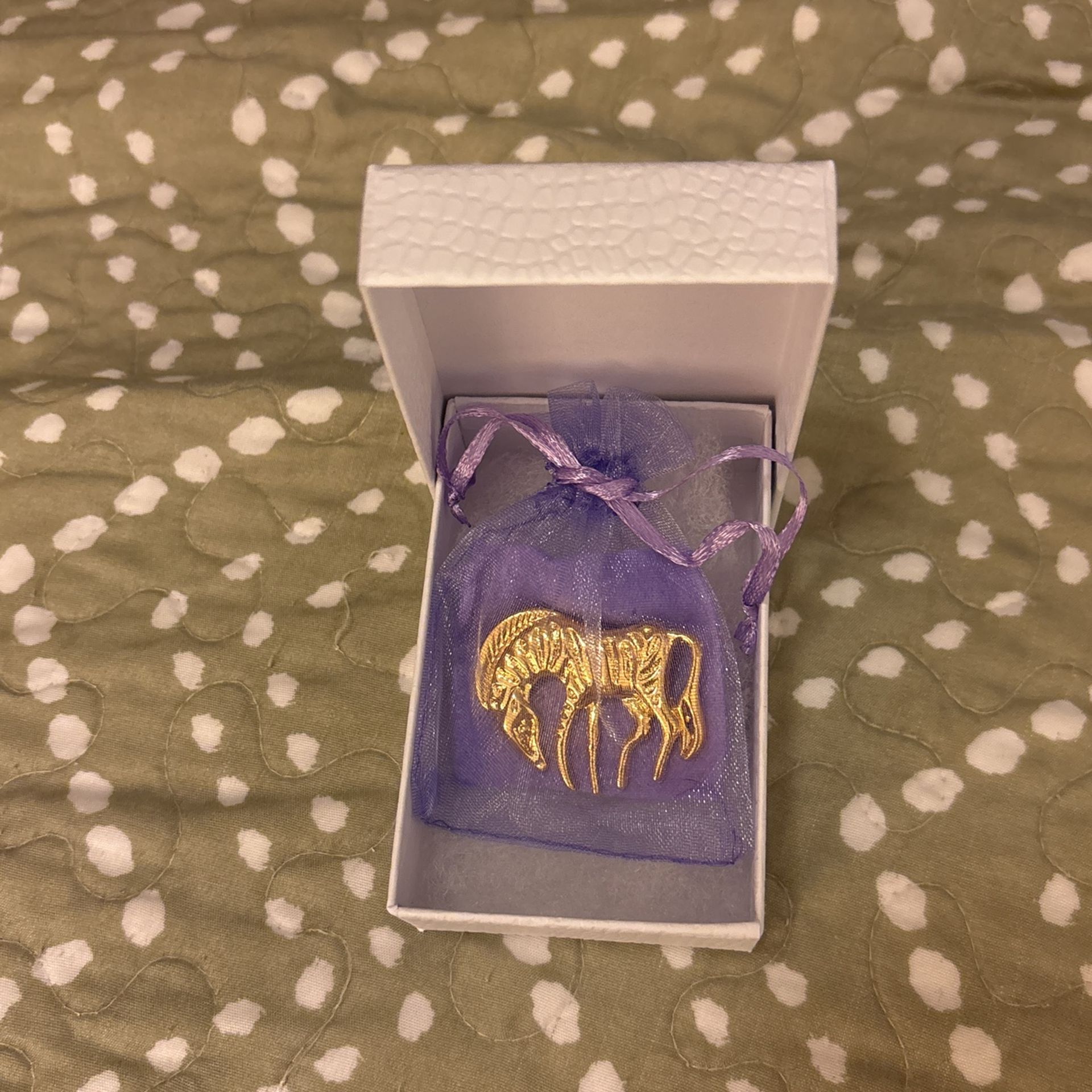 Vintage Gold Platted Zebra Brooch