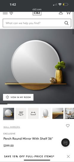 Cb2 Perch Round Mirror With Shelf 36"