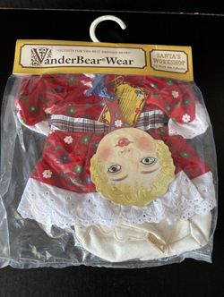 New Sealed Vanderbear FLUFFY 12” Santas Workshop Bear Dress