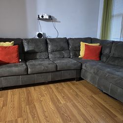 Grey Velour Sectional 