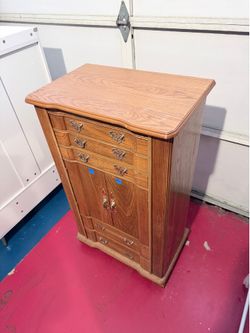 Oak jewelry cabinet