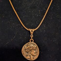 Two Alexander The Great Copper Pendants Made In Greece.stamped On Both Sides
