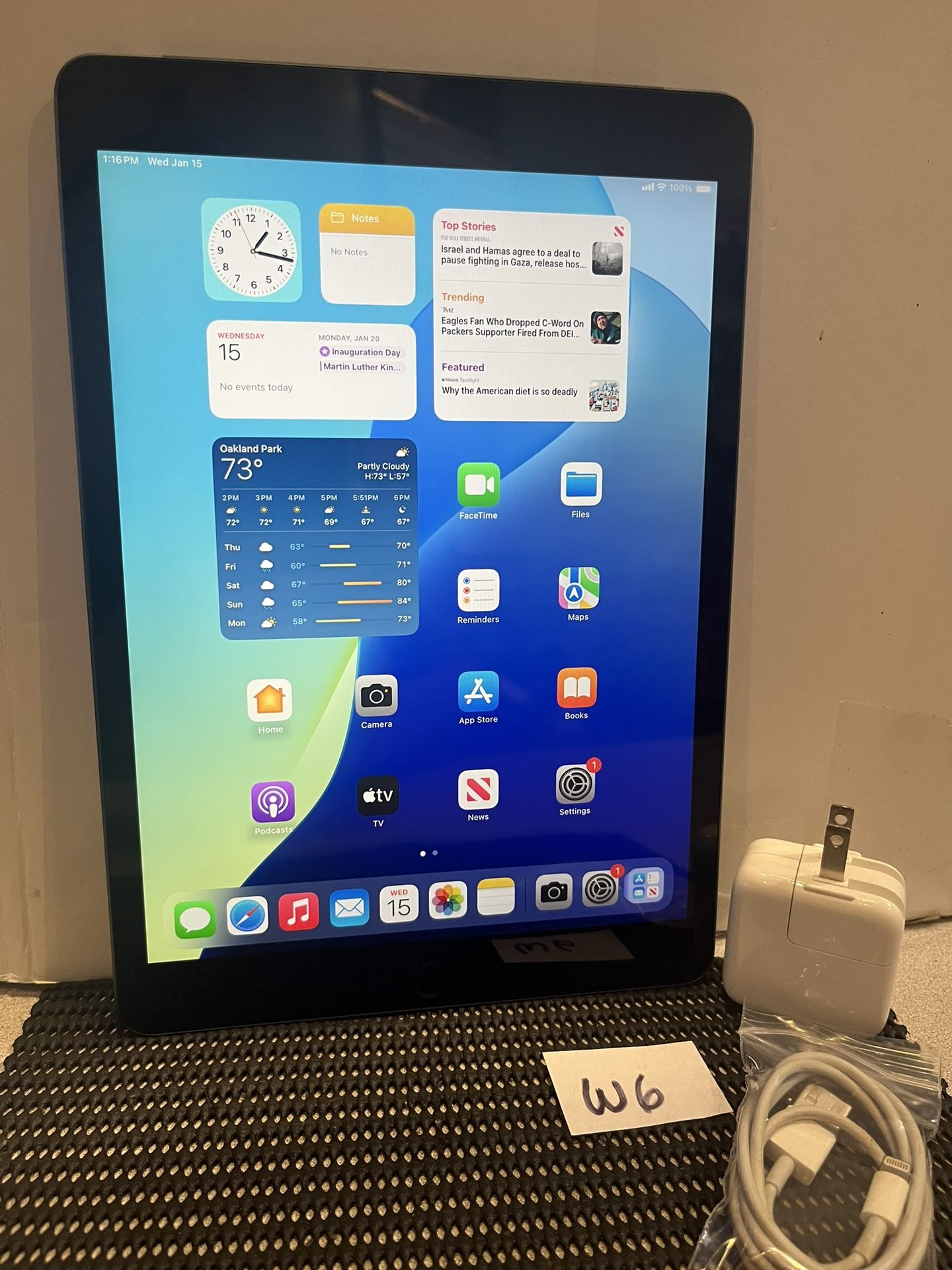 Apple iPad 8th Gen 128GB WiFi+ Cellular unlocked 10.2” iPad—Gray complete with Lightning cable and Charger