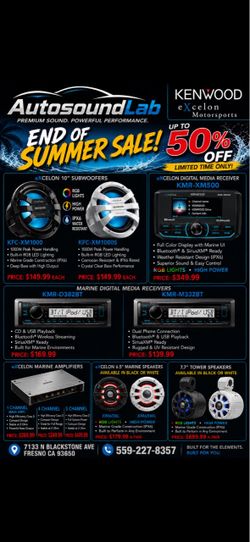 Kenwood Marine Audio END OF SUMMER SALE