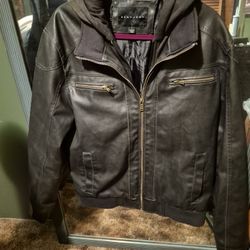 Sean John Mens Large Leather Coat