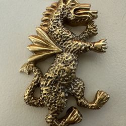 Vintage 10k Dragon Pendant Solid