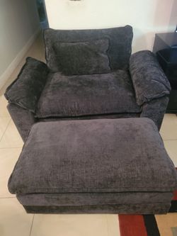 Dark Gray Velvet Two-Seater Sofa