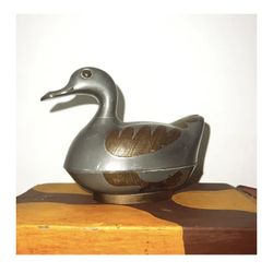 Pewter Duck Dish