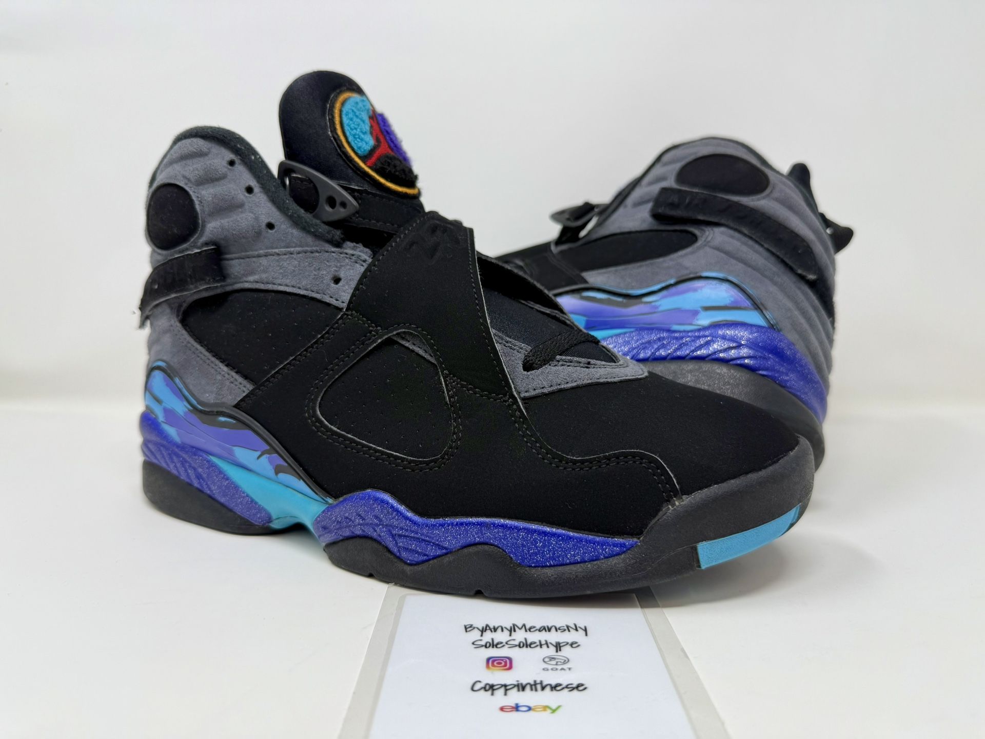 USED 2015 NIKE AIR JORDAN RETRO AQUA 8 VIII SIZE 9.5