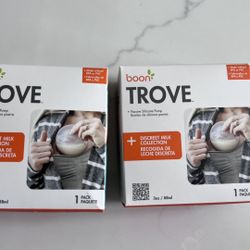 Boon TROVE Silicone Manual Breast Pump-Hands Free Breast Milk Collector (2) 