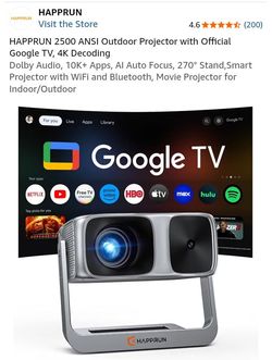NEW HAPPRUN 2500 ANSI PROJECTOR WITH APPS
