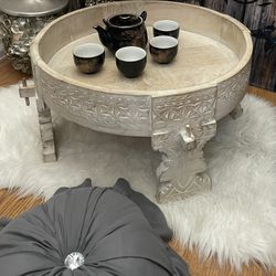 Wooden Bajot Carved Low Table 