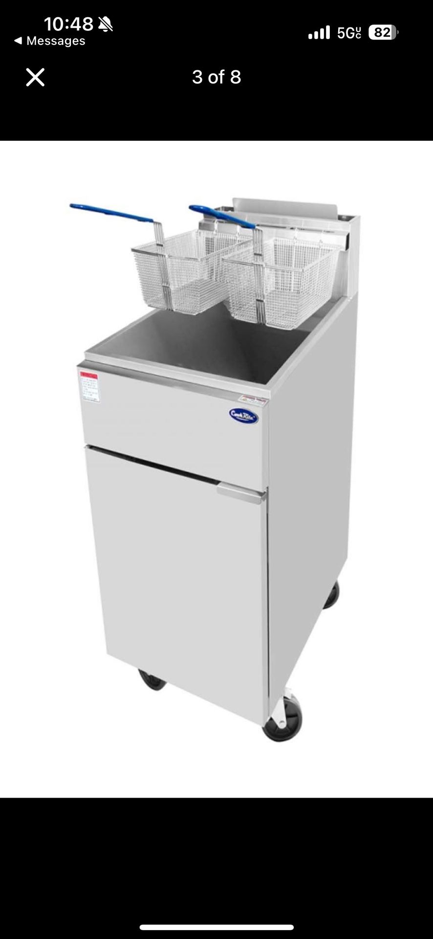 Atosa ATFS-35ES-NG Natural Gas 35 lb. Floor Fryer 60,000 BTU