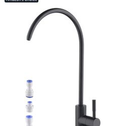 Matte Black Drinking Water Purifier Faucet, Sus304 Stainless Steel Beverage Faucet for Kitchen Under Sink Water Reverse Osmosis Filter System With 1/2