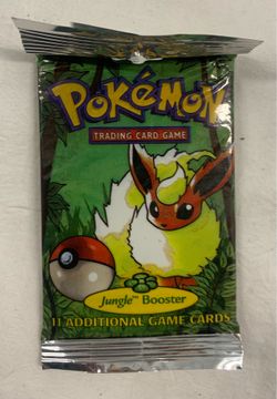 Pokemon WOTC Jungle Unlimited Booster Pack Vintage New Sealed TCG Flareon- Heavy