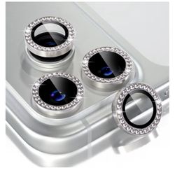 iPhone 17 Pro/iPhone 17 Pro Max Camera Lens Protector Bling, 9H Tempered Glass Camera Cover Screen Protector Metal Ring Decoration Accessories (Diamon