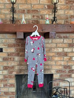 Munki Munki Toddler Unisex Pajama Set 3T Peanuts Snoopy Holiday