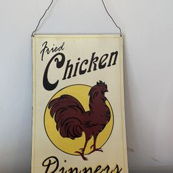 Vintage Style Fried Chicken Dinners Metal Sign,Rare, Pre-Owned Diner Kitchen