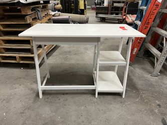 White Table W/ 2 Shelves