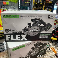 FLEX 24V 6-1/2" IN-LINE CIRCULAR SAW KIT (Includes battery & charger) $279.