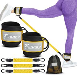 Ankle Resistance Bands with Cuffs, Ankle Bands for Working Out, Glutes Workout Equipment, Butt Exercise Equipment for Kickbacks Hip Fitness Training, 