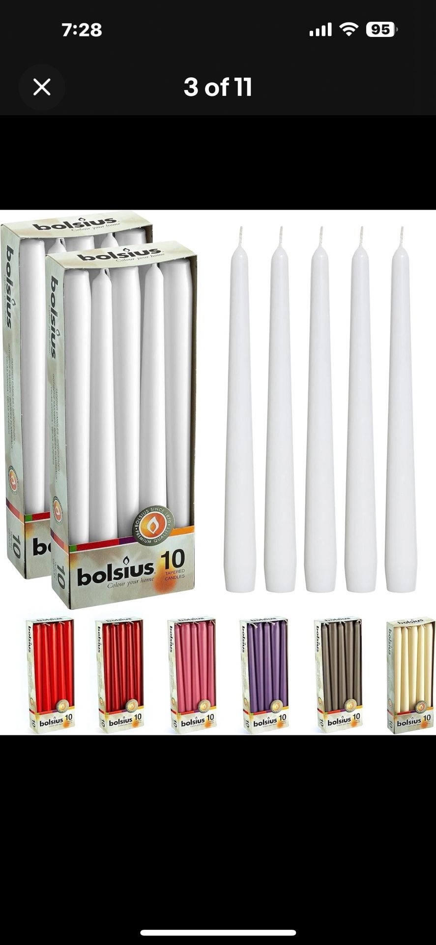 NEW! Premium White Taper Candles - 20 Pack of 10 Inch Long Smokeless Candlesticks