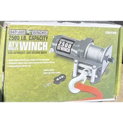 NEW Winch By BADLAND WINCHES ATV/UTV - With Wireless Remote Control 2500 lb