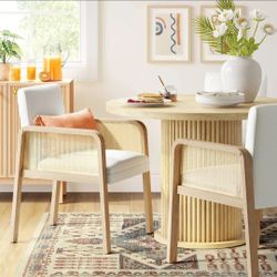Stallings Upholstered Dining Chair with Cane Arms Cream - Threshold