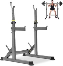600lbs Adjustable Barbell Rack for Home Gym Heavy-duty steel frame, 600lbs max load, adjustable width 27.9-47.2 inches, compact foldable design, multi