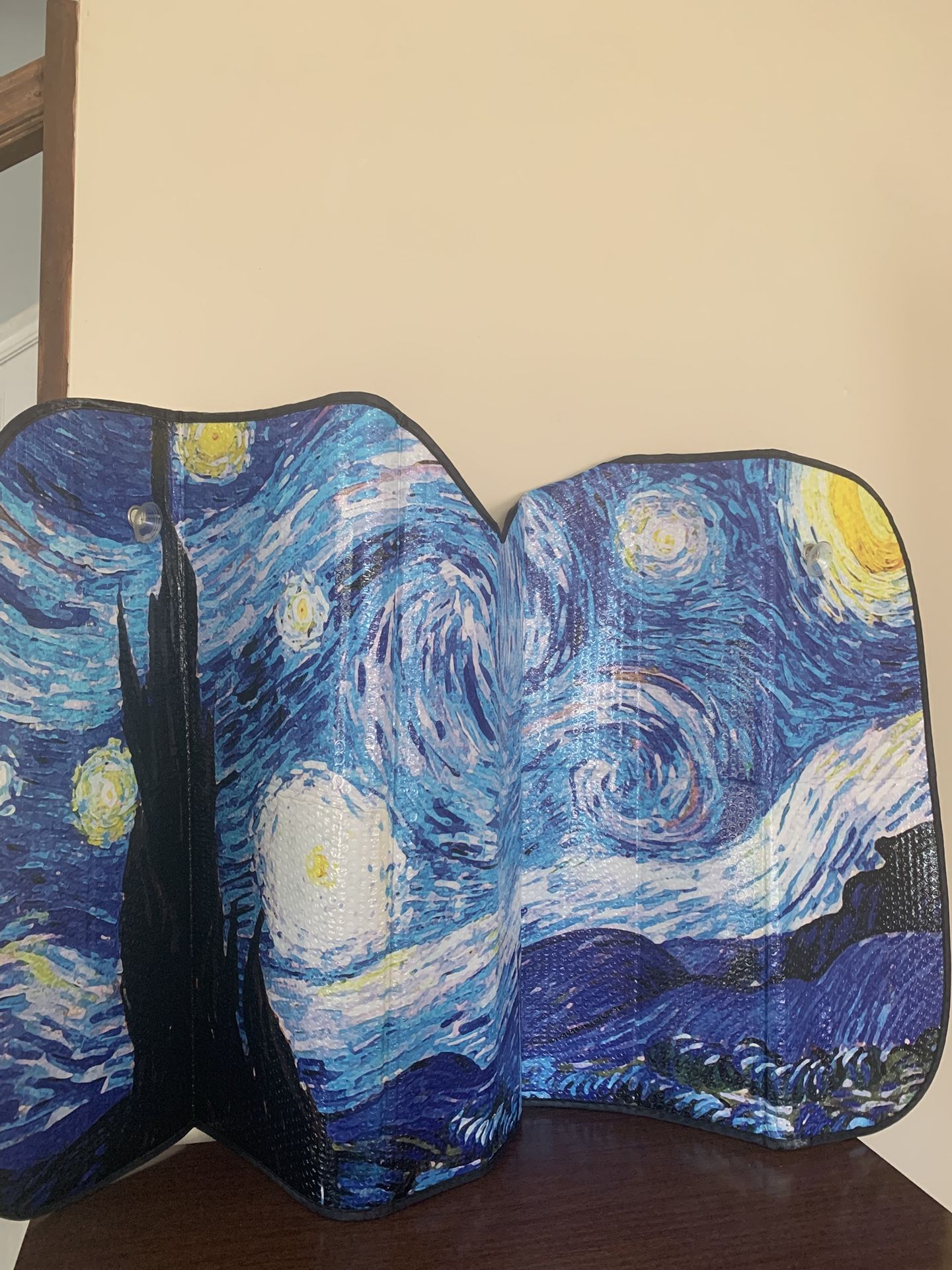 KAKALAD Van Gogh starry sky Universal Folding Windshield Car Sun Shades 51x27.5”