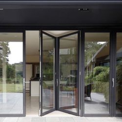 Aluminum Bi-Fold Patio Door - Black - Multipanel