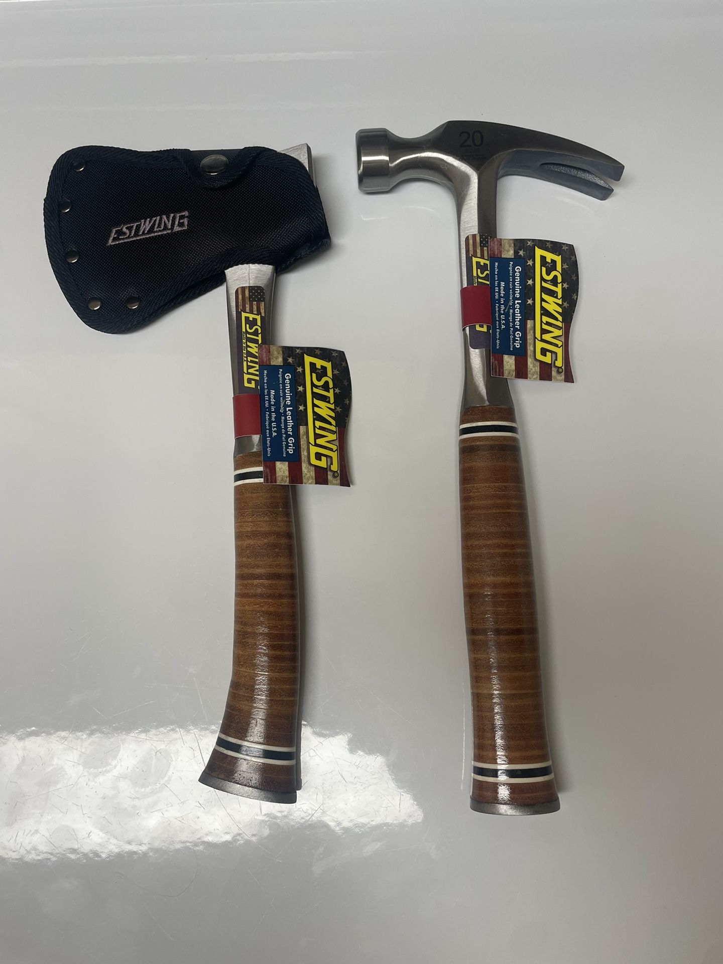 Estwing Hammer & Axe W/ Handmade Leather Handles