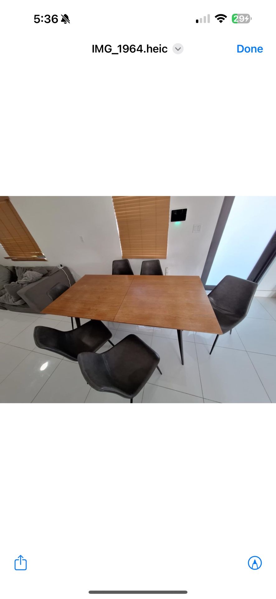 Modani Dining room table with Chairs