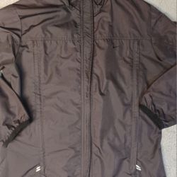 Women's Size Medium Running Full Zip Windbreaker Light Weight Black