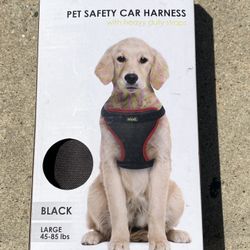 NEW Mod Dog Pet Safety Car Harness with Heavy Duty Straps Black and Red Large 45-85 lbs