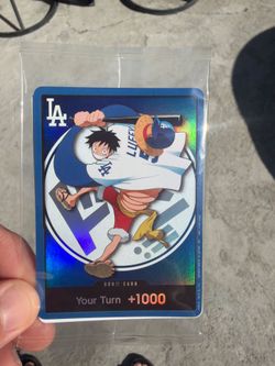 One piece los angeles dodgers monkey D Luffy card sealed